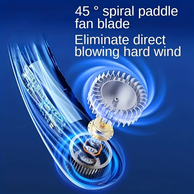 The Ultra-Quiet Portable Neck Fan with LED Display is the perfect solution for staying cool on-the-go. This rechargeable fan features 5-speed adjustable wind speed and a long-lasting battery, making it ideal for outdoor and indoor use. Its wearable