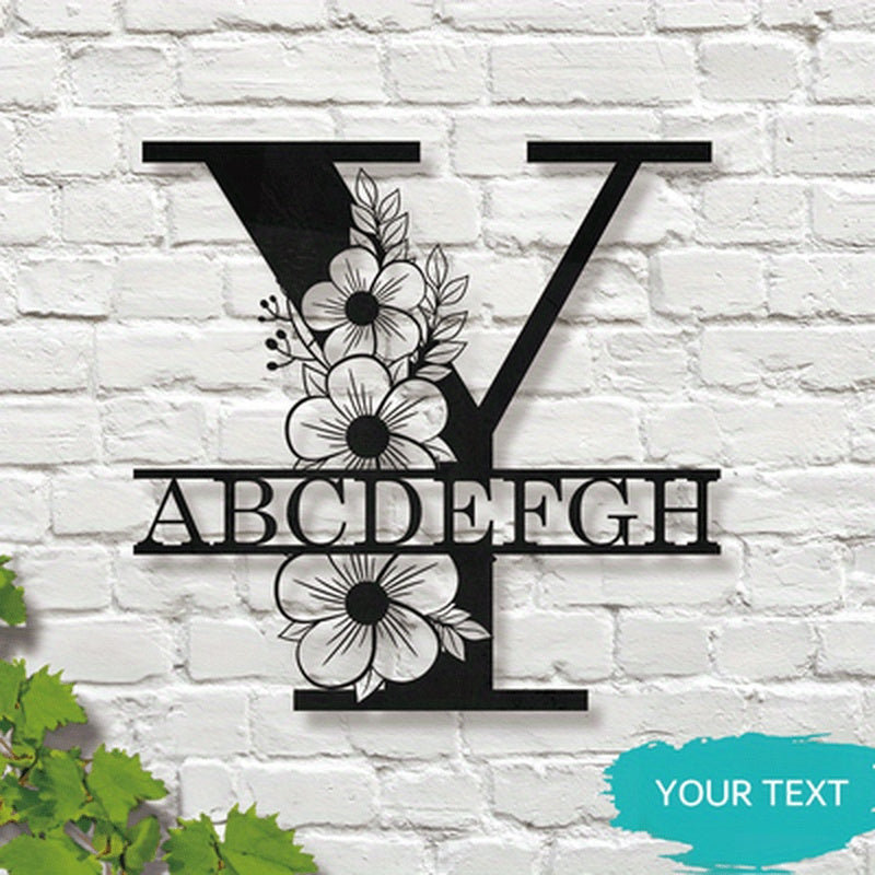 This Elegant Personalized Name Sign with Floral Design is a Customizable Iron Monogram Wall Art that is perfect for Home Decor, Wedding Favors, and Special Celebrations. Suitable for Ages 14 and up.