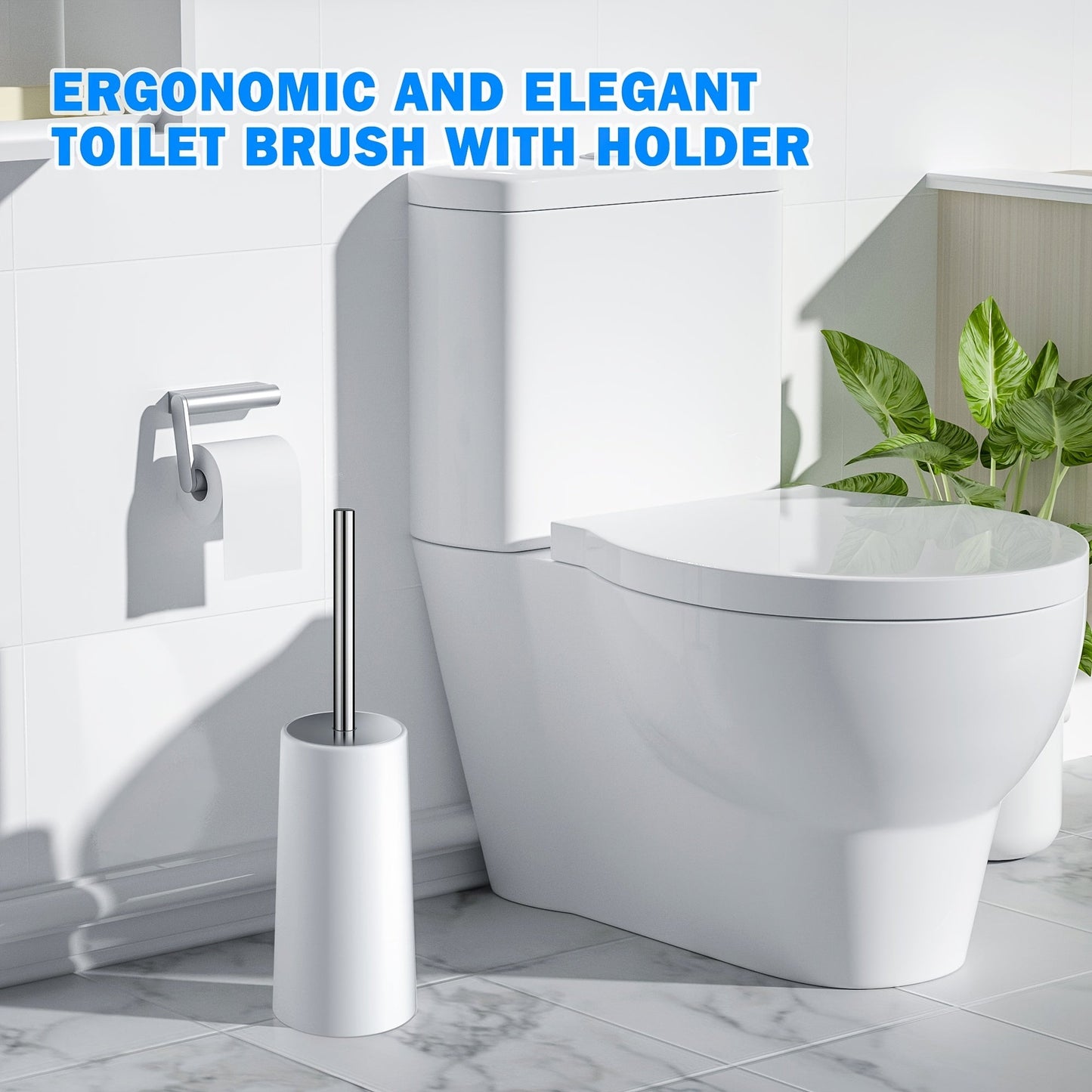 Upgrade your bathroom with the IXO Toilet Brush & Stand, a 2-pack set featuring a 304 stainless steel long shank. This sleek and durable toilet brush is designed for comfort and elegance in mind.