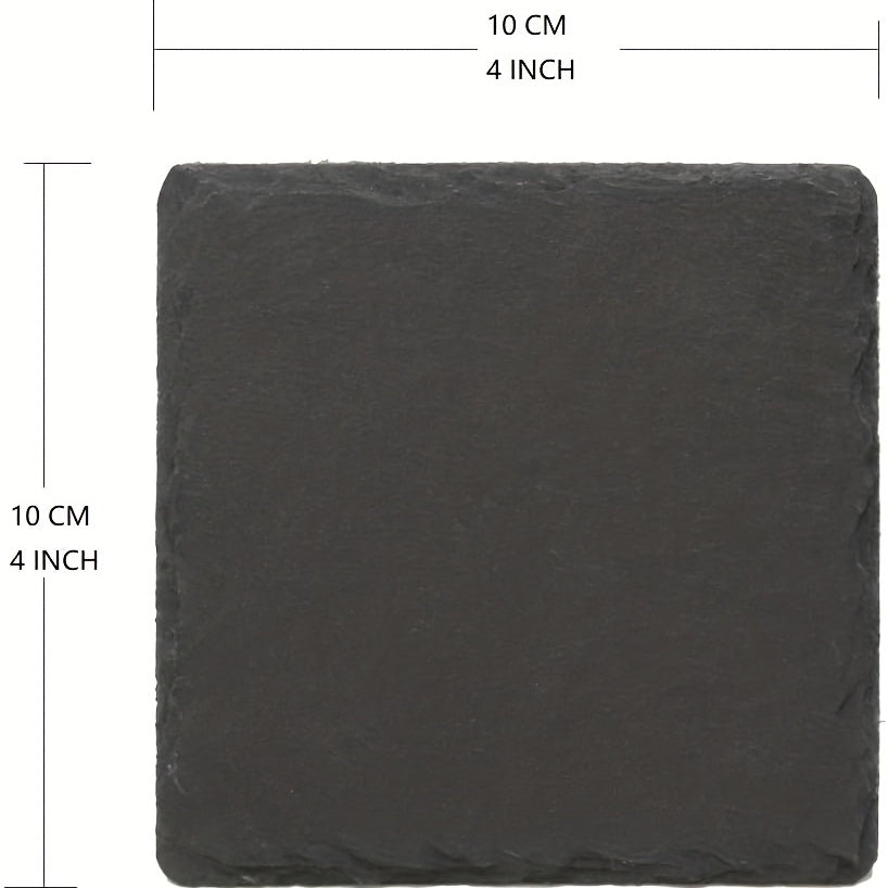 Slate Coaster Set with 36 Pieces - includes 18 Square and 18 Round Slate Coasters, Insulation Mats for Heat Protection and Non-Slip Anti-Scalding Table Mats. Great for Kitchen Supplies and Room Decor.