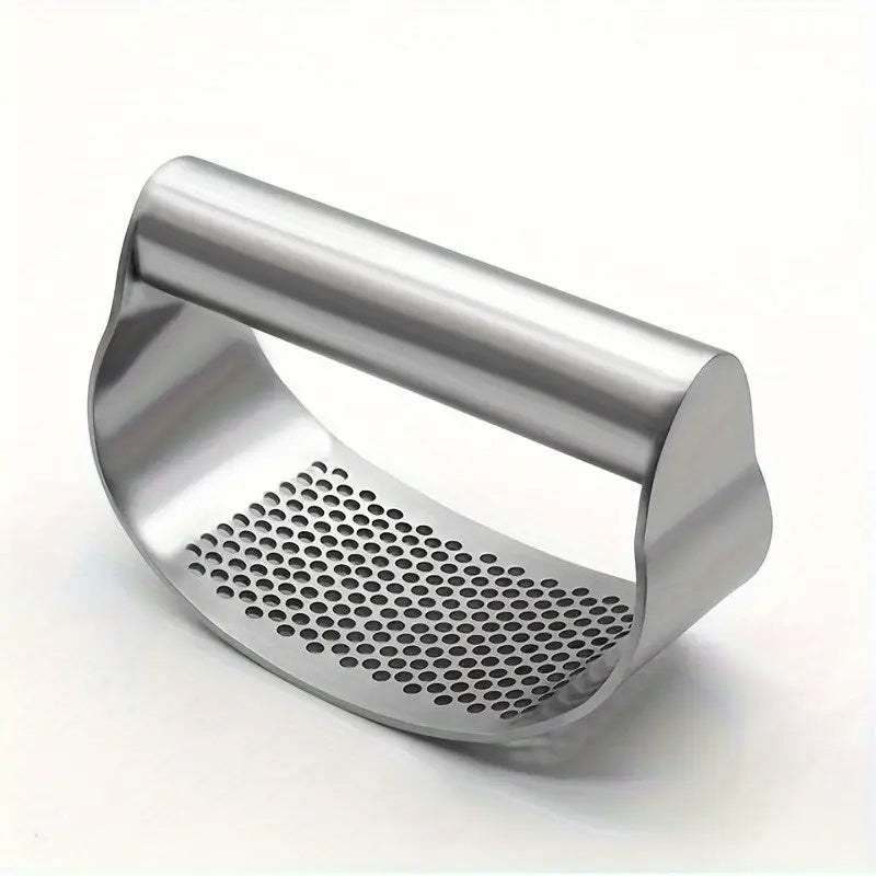 Easy-Clean Swing-Style Stainless Steel Garlic Press for Kitchen Use