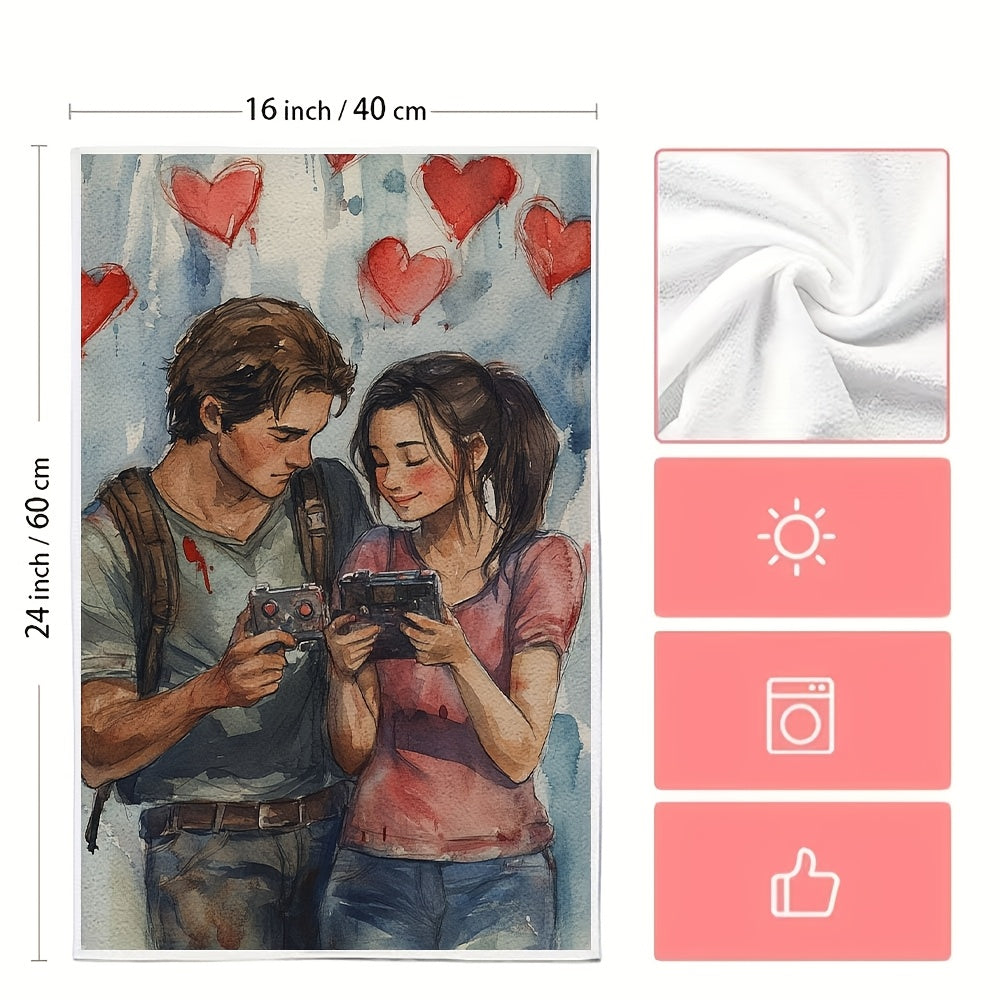 Get your hands on a pair of ultra-soft kitchen towels, specially designed for gamers this Valentine's Day. These highly absorbent dish and hand towels are perfect for holiday décor and can be easily washed in the machine. Each towel measures 40.64X60.96