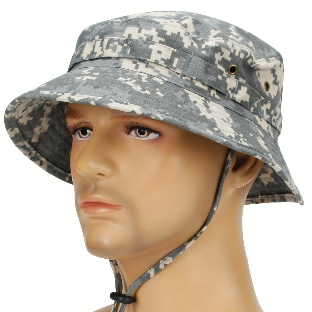 Space Souls Summer Bucket Hat with breathable mesh and sun protection, ideal for hiking and beach outings.