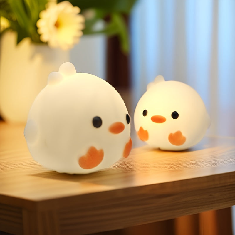 Duck LED night light with toggle control and battery-power, perfect gift for friends and family.