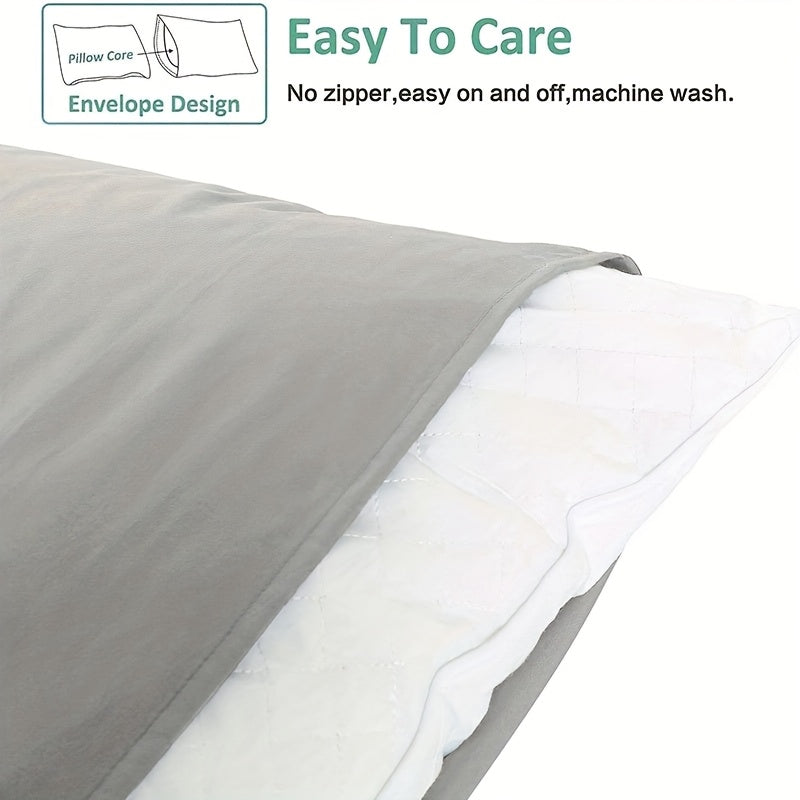 One piece set of 100% Brushed Pillowcases (Without Pillow Core) that are ultra soft and cozy, while also being wrinkle, fade, and stain resistant. Features envelope closure for easy use on bed pillow cases.