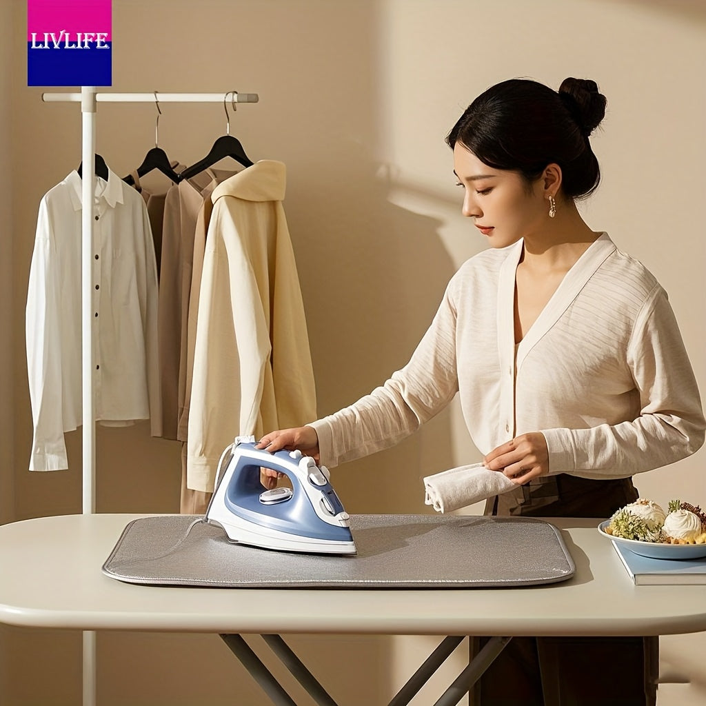 New and Improved Thick Heat-Resistant Ironing Board - Prevents Burns, Conveniently Foldable, Perfect for Home Use with Electric Irons.