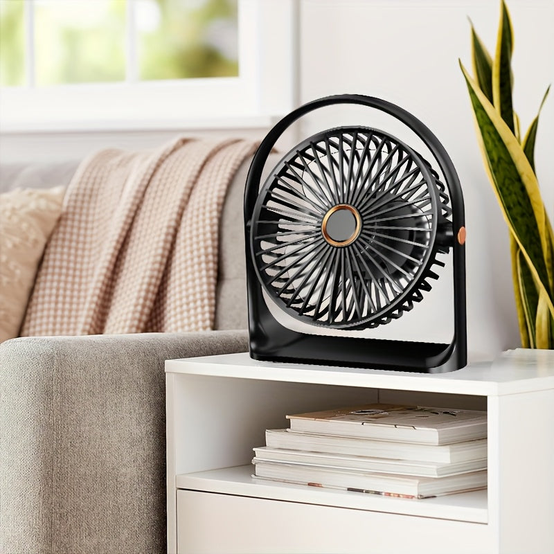 Get the latest Mini Desktop 5-Speed Electric Fan with USB Charging for your Bedroom, Office, Dormitory, Indoor and Outdoor use. It's the perfect Summer gift and a cool portable fan.