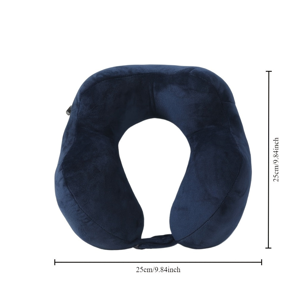 The 1pc Ergonomic U-Shaped Neck Support Pillow with Built-In Cap offers medium firmness and portability. Filled with PP material, it is great for use in the office, car, train, camping, and is ideal for flying and road trips. Suitable for ages 14 and up.