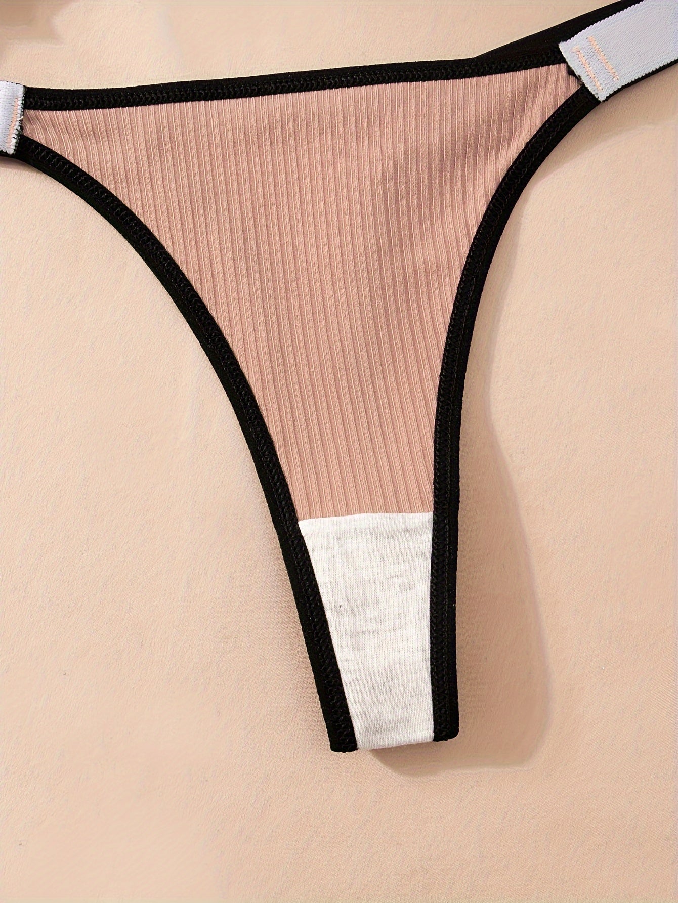 7pcs Letter Tape Contrast Binding Thongs: Sexy, comfortable, and stretchy intimates for women.