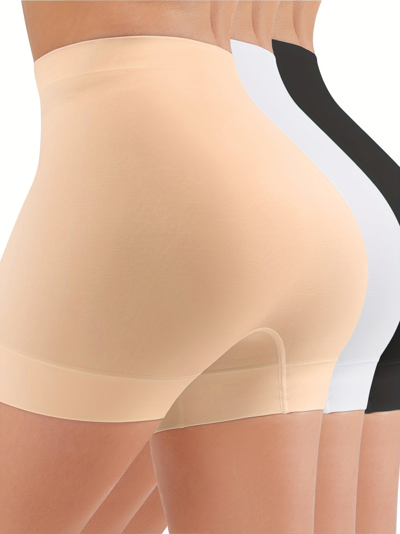 3 seamless shaping shorts with tummy control for women.