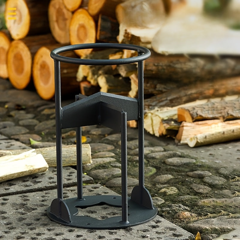 Ideal for bonfire, the Carbon Steel Cross Firewood Splitter is a manual log cutter perfect for outdoor camping and home use.