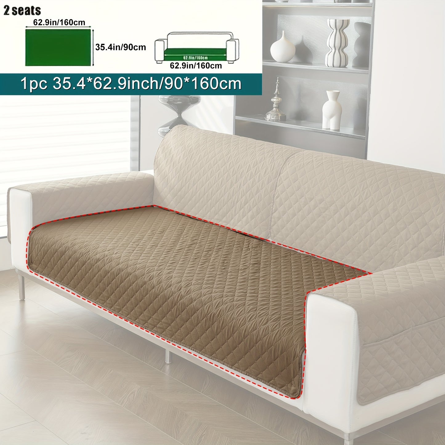 Anti-slip sofa cushion protective pad suitable for all types of sofas, machine washable.