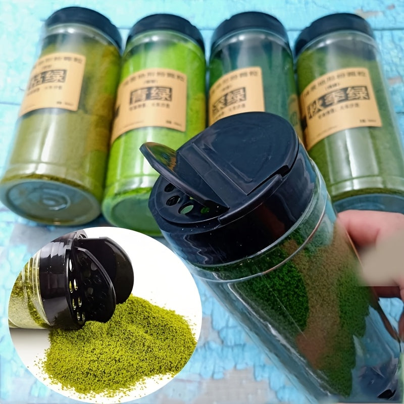 500ml sowing bottle containing sponge powder for fine-grained grass, ideal for DIY train model landscapes and terrain vegetation scenes. Perfect for adding realistic vegetation to your