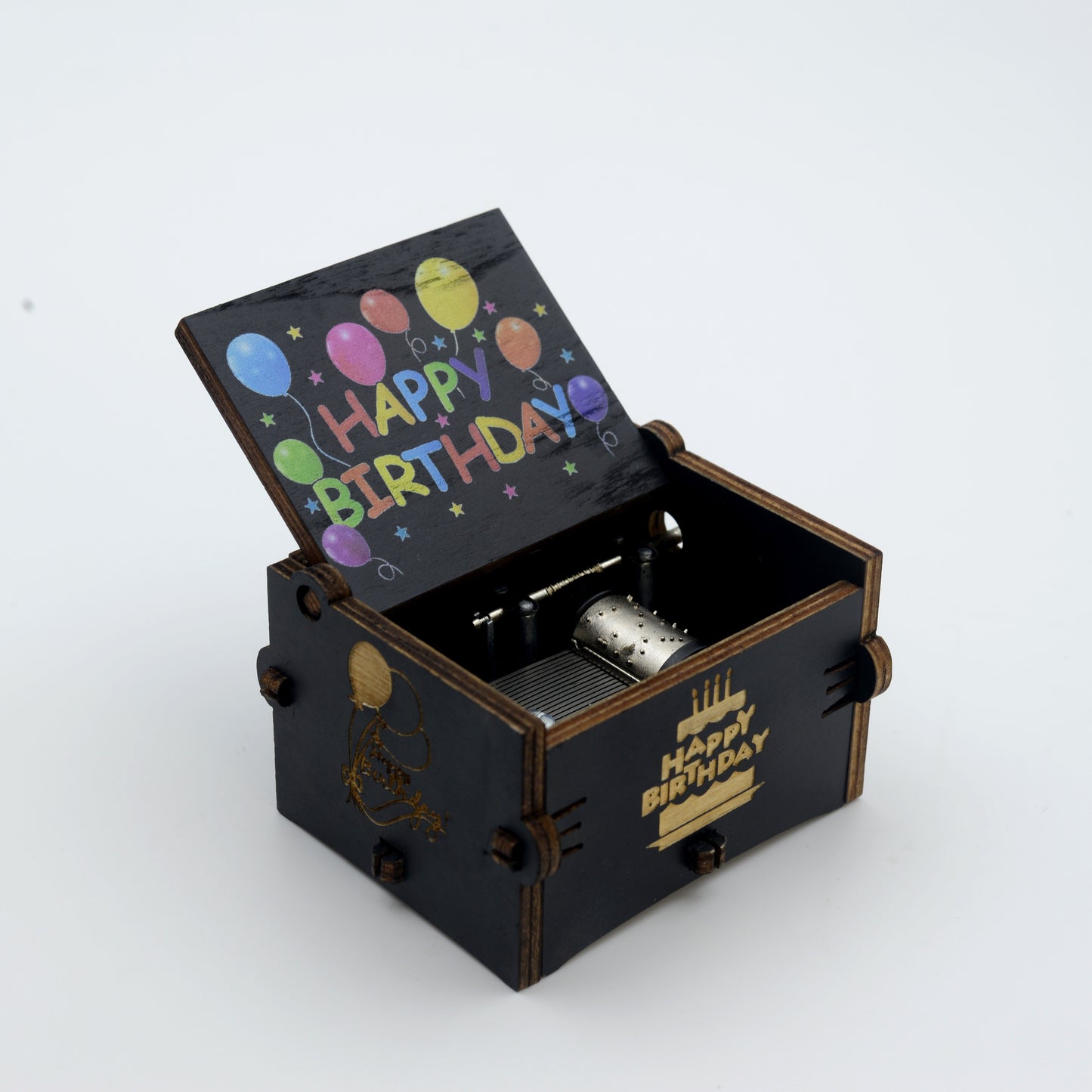 Wooden Hand Crank Happy Birthday Music Box for Special Occasions.