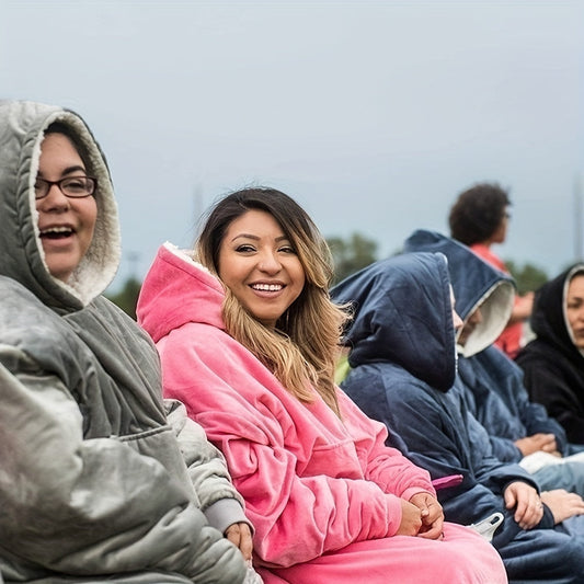 Oversized Hoodie Blanket - Enjoy the warmth and comfort of a cozy wearable sweatshirt made from ultra soft Sherpa fleece. The perfect Christmas gift for snuggling up and staying comfy.