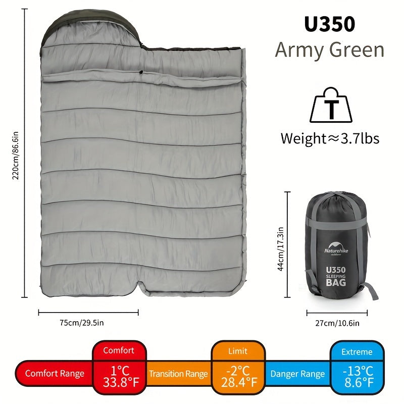 Naturehike U Series Envelope Sleeping Bag with Hood thermal sleeping bag