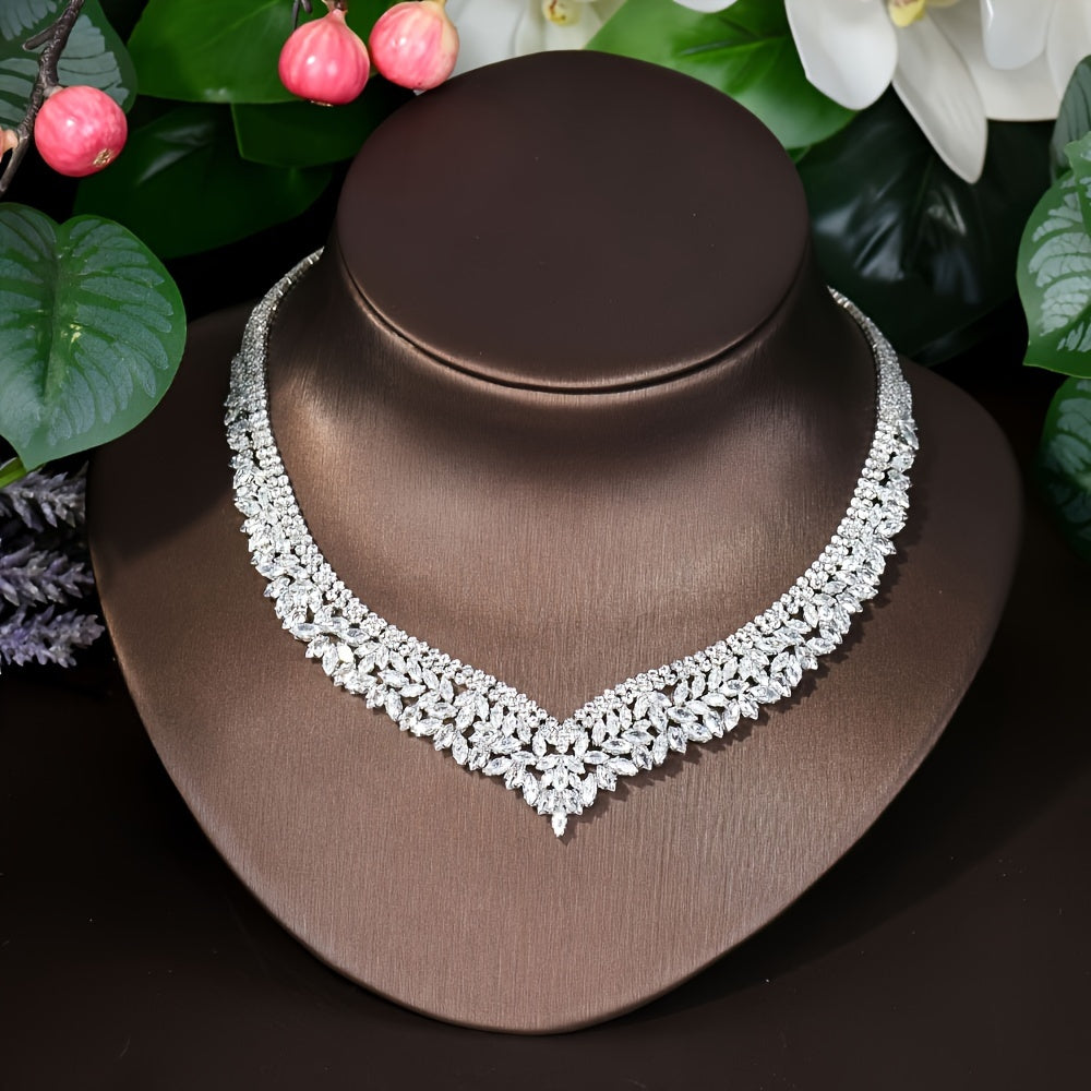 Set of 4 elegant, fashionable luxury party blingbling jewelry pieces for middle eastern women, perfect for high-quality bridal wear.