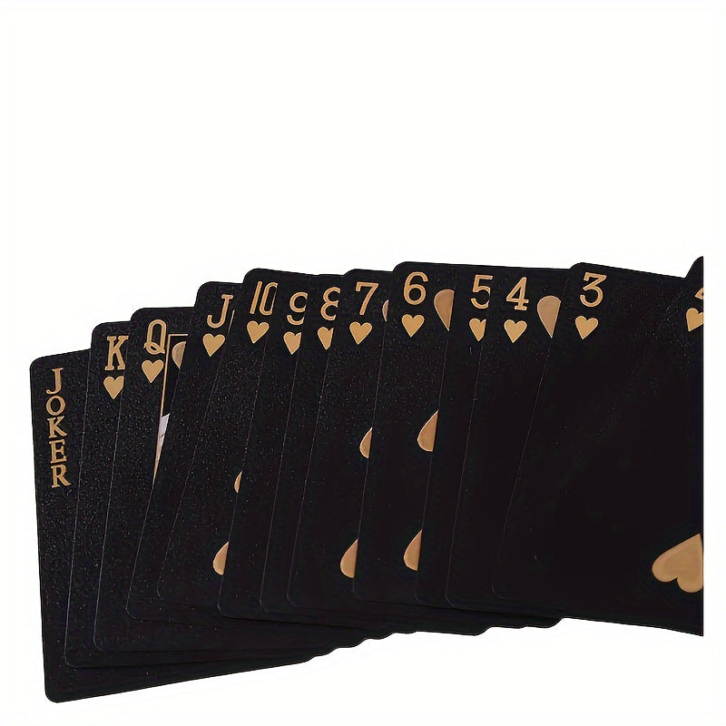 Black gold waterproof playing cards for magic and poker games, packaged in a board game gift collection.