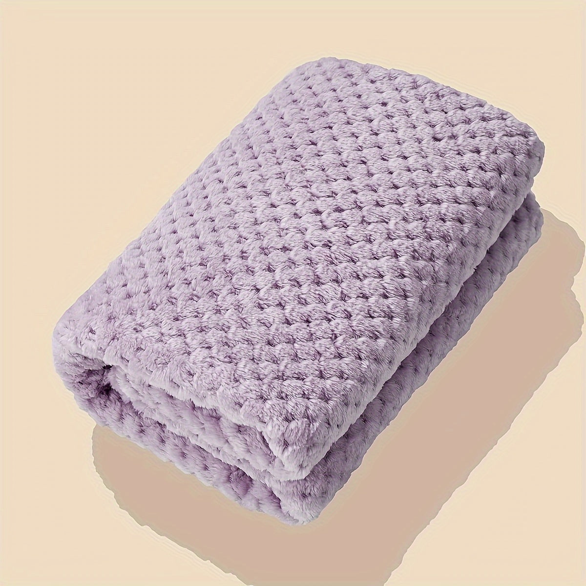 1 Piece Soft Polyester Comforter for Infants - Purple Coral Fleece Baby Swaddle Blanket