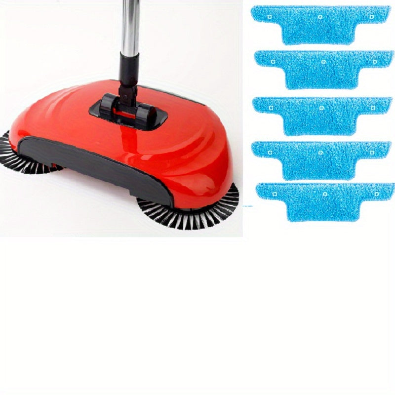 1Set of 3-in-1 Multifunctional Hand Push Sweeper, Vacuum Cleaner, Sweeping and Moping Machine. Ideal for Removing Garbage, Pet Hair, and Dust with Both Dry and Wet Use. Perfect for Hardwood and Ceramic Tiles. Includes 1/2/5/10 Cloths and Various Cleaning