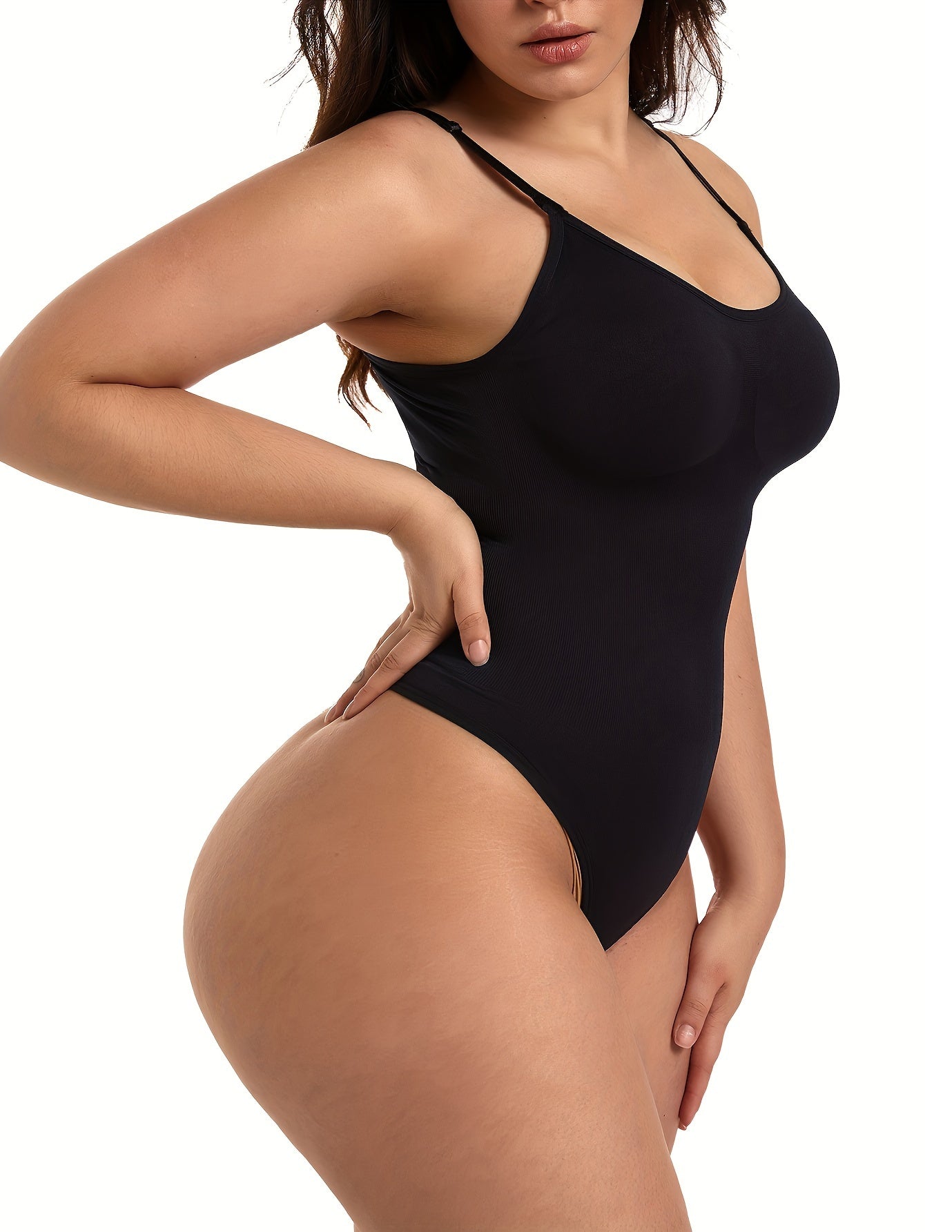 Seamless body shaper for slimming and tummy control.