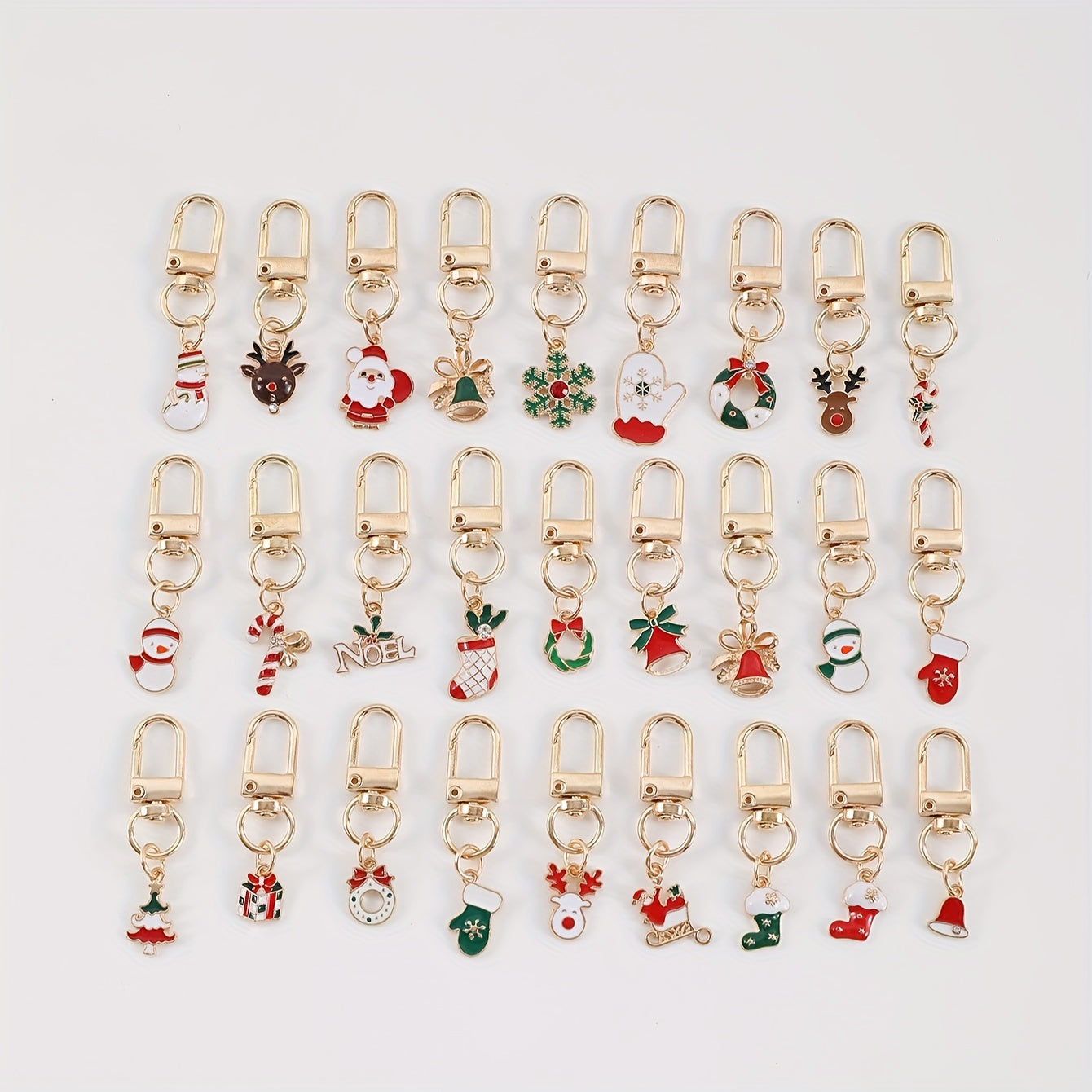 Get Festive with our Popular Choice: 27pcs Christmas Keychain Set featuring Charming Cartoon & Anime Charms. Made with Alloy and Lobster Clasp, these accessories are Perfect for adding holiday cheer to Women's Bags & Keys.