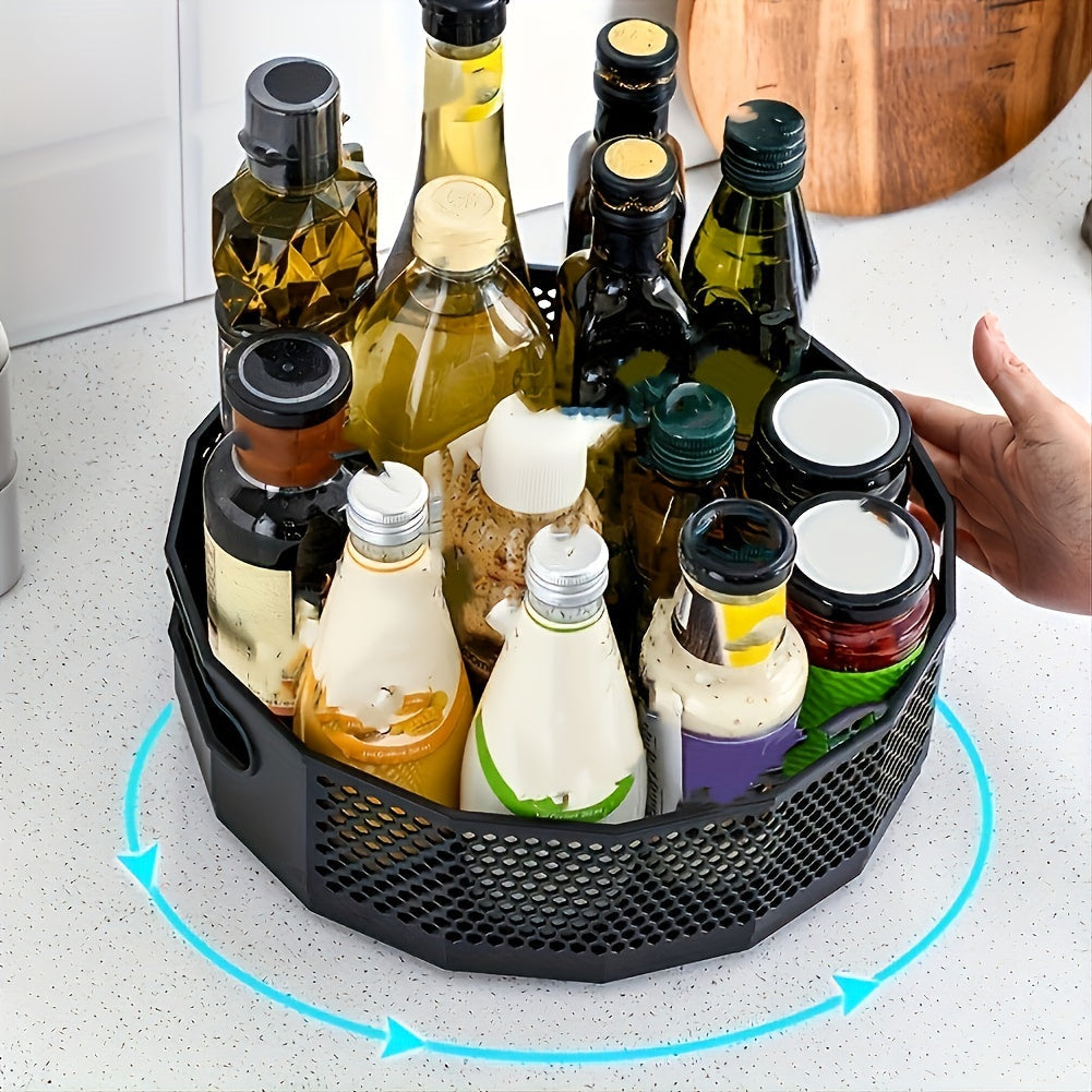 Rotating Spice Rack Organizer made from PET Material, Not Suitable for Food Use, Ideal for Organizing Kitchen and Bathroom Essentials