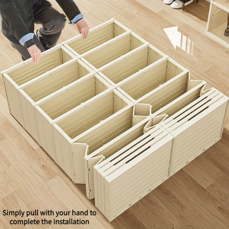 Foldable shoe boxes with transparent doors, dustproof integrated storage, multi-layer cabinet for organizing shoes in bedroom, hallway, bathroom, office, and living room. Perfect for household storage and organization.