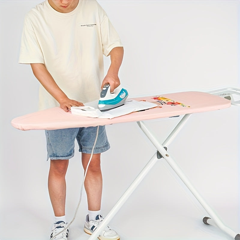 Iron in style with this adorable cartoon lady portrait ironing board cover! Made from high-temperature resistant, fade-proof pink PET fabric, this cover is not only cute but also durable. Installation is a breeze, making it easy to keep your ironing