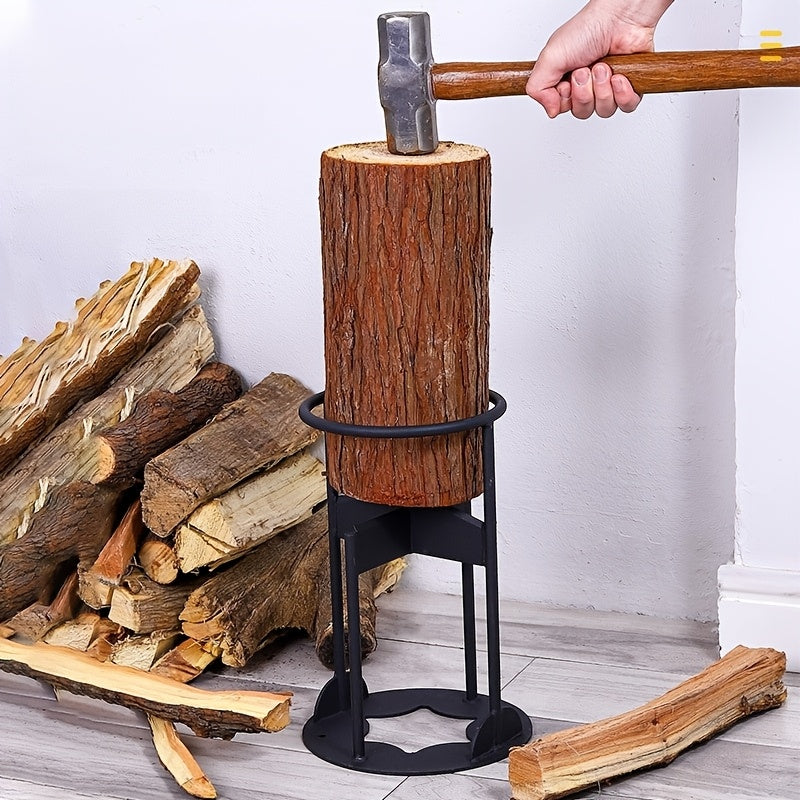 Ideal for bonfire, the Carbon Steel Cross Firewood Splitter is a manual log cutter perfect for outdoor camping and home use.