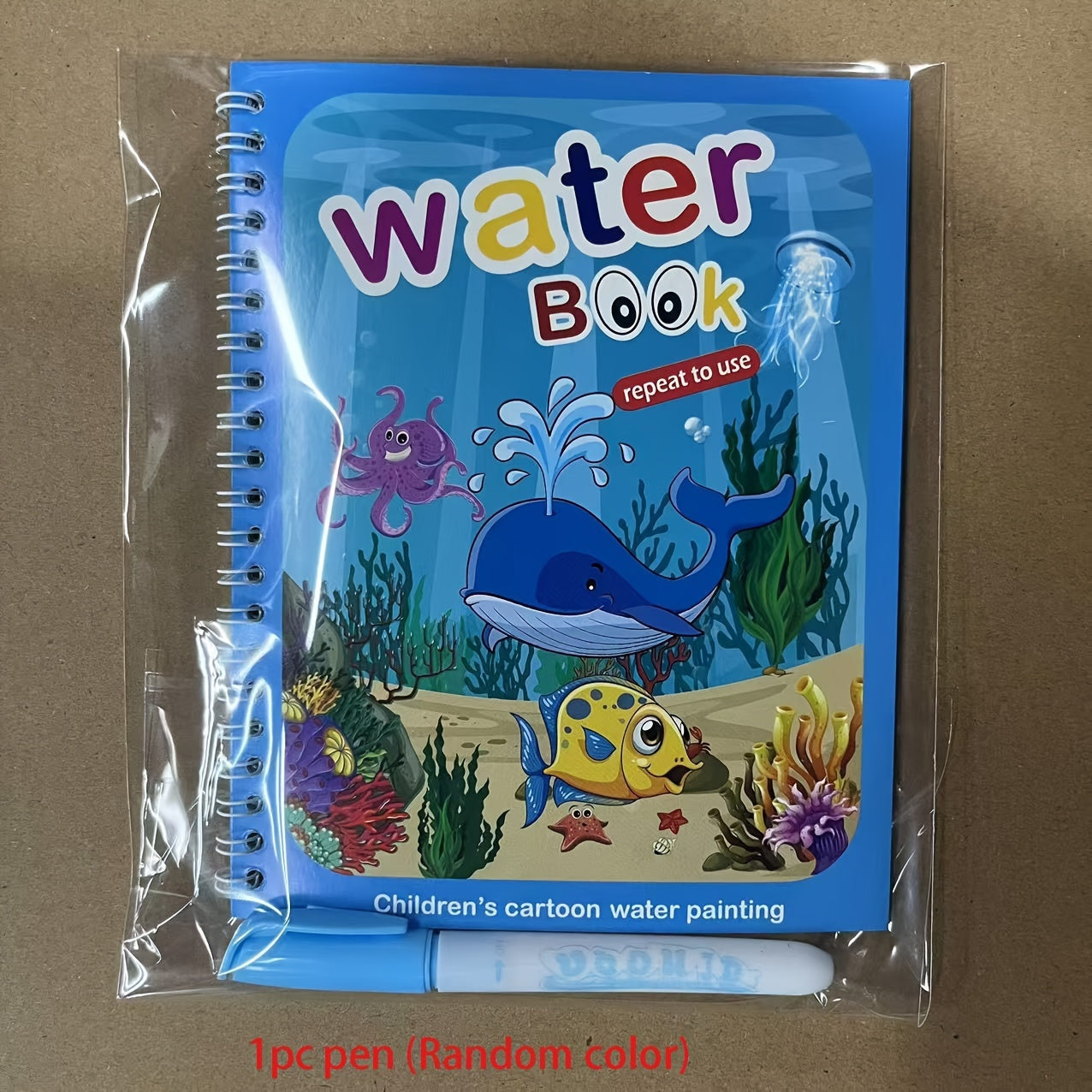 Reusable water drawing books for children with water pen, promoting imaginative play and enhancing drawing skills using paper material in mixed colors.