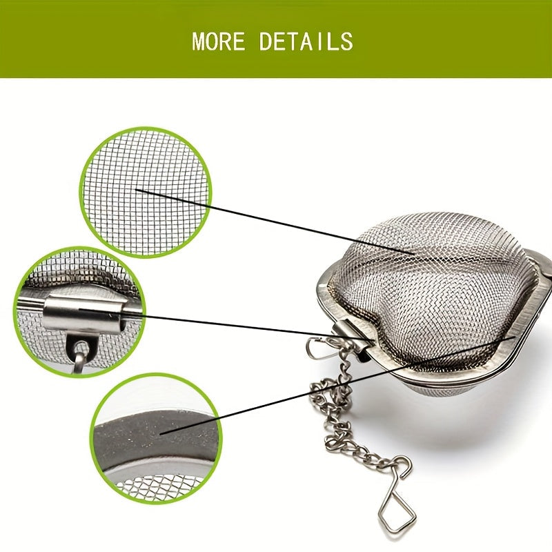 Heart-Shaped Stainless Steel Tea Infuser with Fine Mesh - Includes Convenient Removal Chain, Great for Brewing Loose Leaf Tea - Perfect for Halloween, Christmas, Eid, Thanksgiving, Tea Ball Steeper, and Uncharged Teas