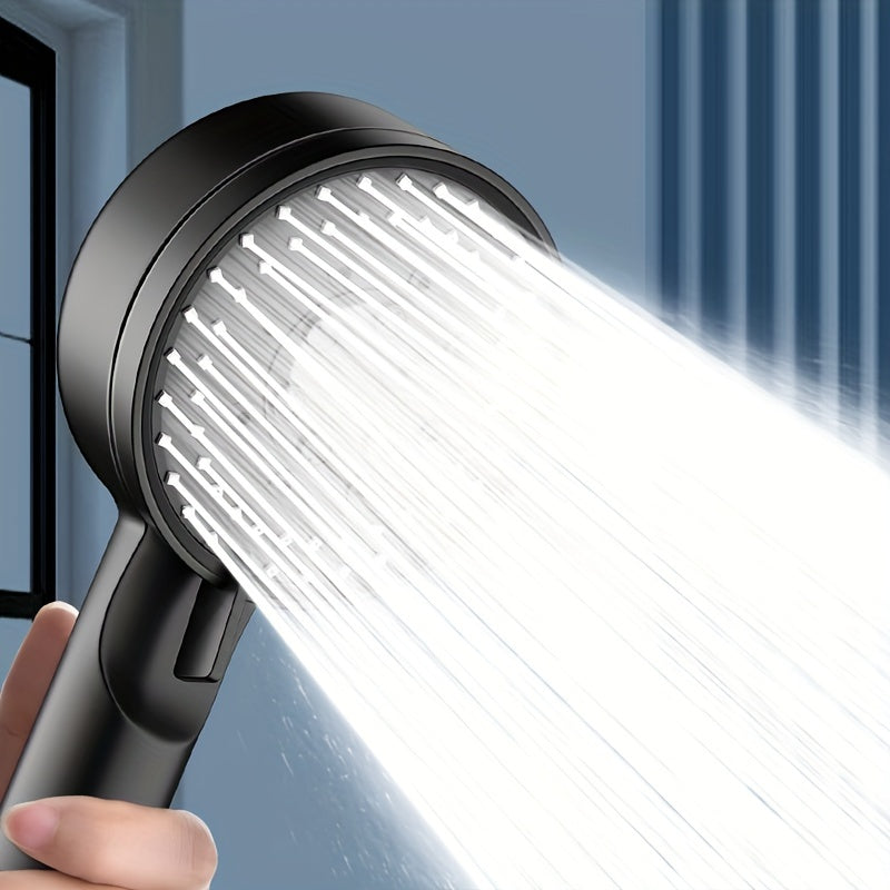 Pressurized handheld shower head with 5 adjustable water modes for a luxurious bathing experience.