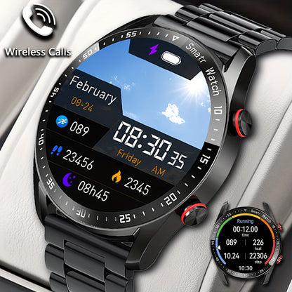 2024 Men's Wireless Smartwatch with Sports & Fitness Features, Sleep Monitoring, Step Counting, Calorie Tracking, iPhone/Android Compatibility.