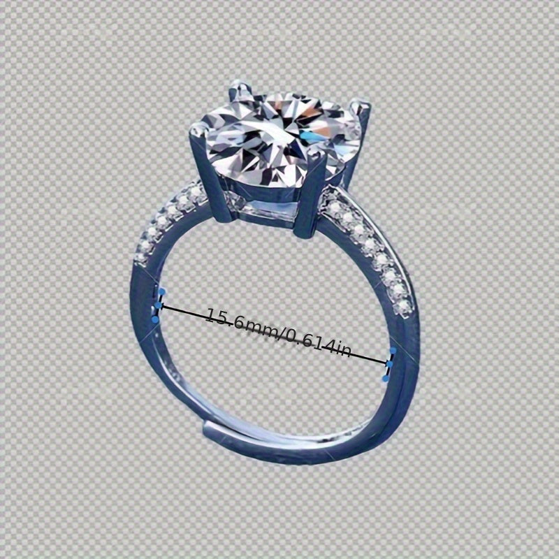 Stunning 5-Carat Moissanite Ring for Women, August Birthstone on Platinum Finish, Ideal for Everyday Wear or Special Gift