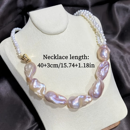 Experience timeless sophistication with our Luxury Baroque Style Mixed Color Freshwater Pearl Necklace. This elegant accessory is perfect for complementing sweaters and enhancing your natural beauty. An ideal gift for Valentine's Day or music festivals