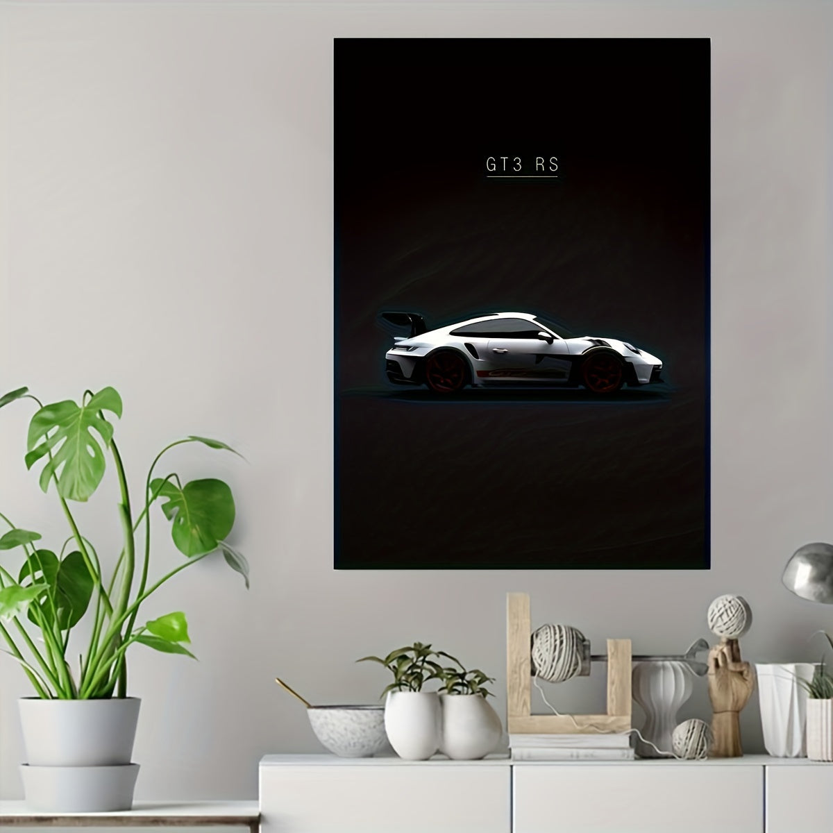 Contemporary car canvas art poster for bedroom, living room, or home office decor. Unframed.