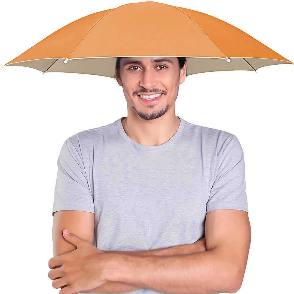 Elastic headband umbrella hat, suitable for camping and fishing, with UV protection.