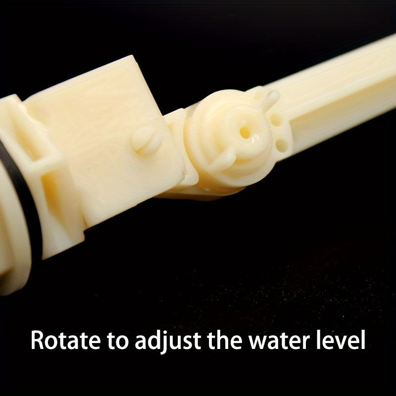 Plastic float valve for automatic waterer bowl, ponds, livestock troughs, and aquariums.