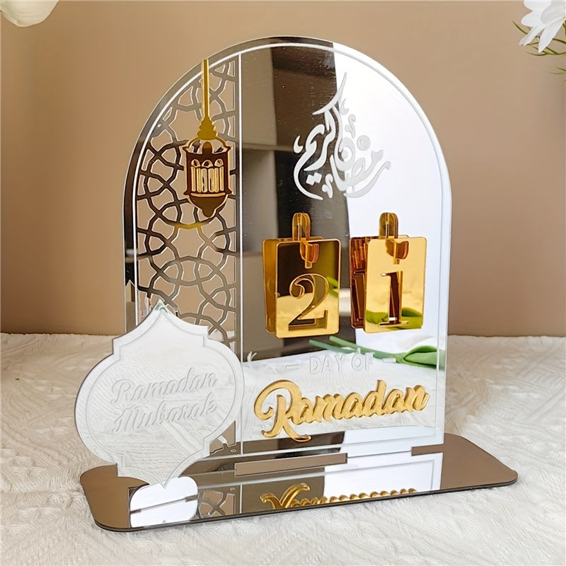 Ramadan Countdown Calendar with Acrylic Base displaying numbers for daily gifts leading up to Ramadan.