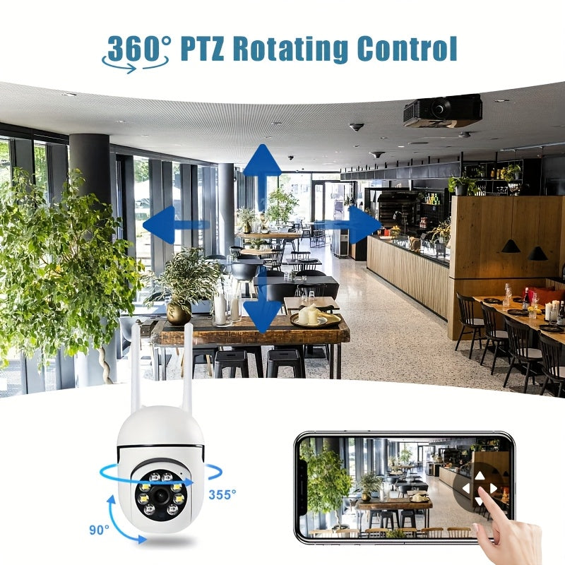 YIIYRY 1080P HD WiFi Security Camera features Night Vision, Two-Way Audio, Cloud/SD Card Support - Ideal for Indoor Monitoring in Bedroom, Living Room, or Dining Area