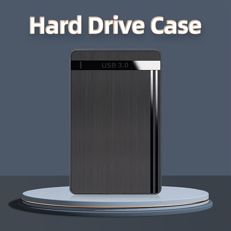 Black casing external hard drive with USB3.0 high-speed 2.5-inch enclosure for HDD/SSD mechanical drives.