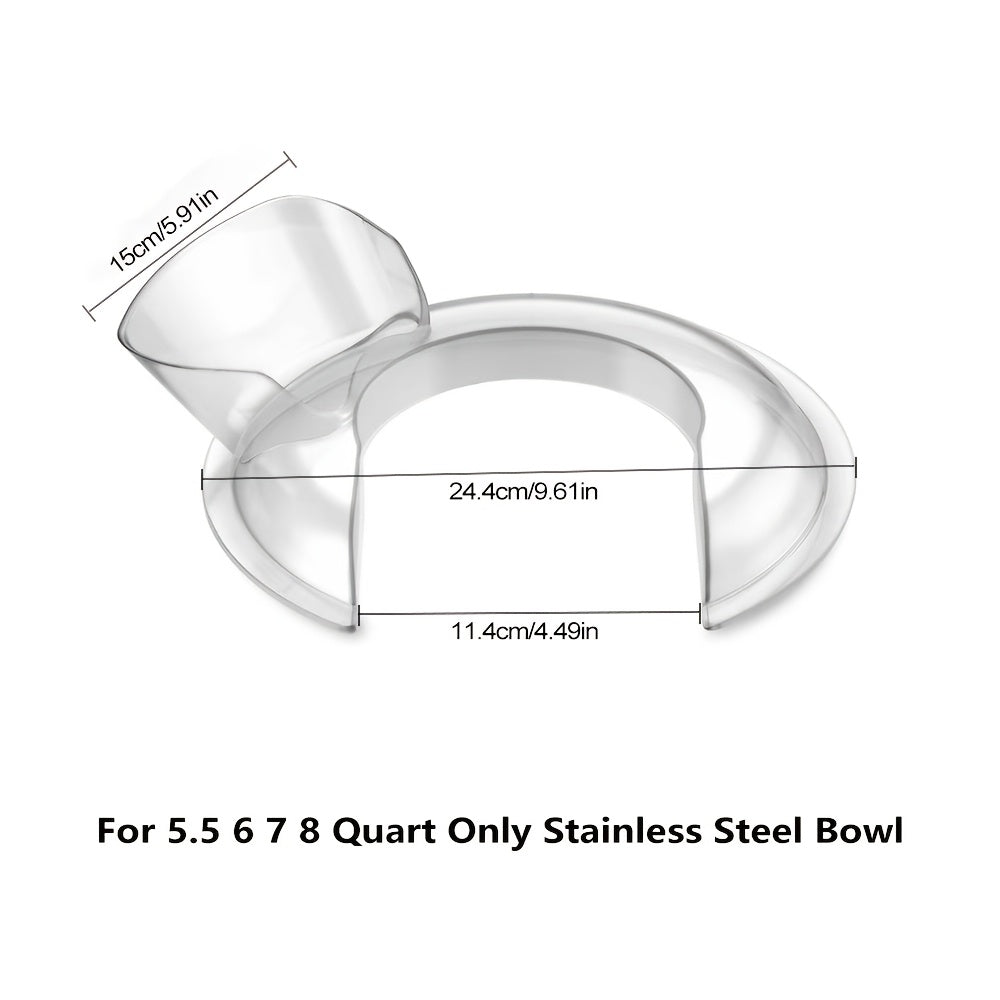 Upgrade your kitchen mixer bowls with this durable anti-splash splash guard made from PC material. Designed to fit Chef Machine accessories, this replacement spatter shield will keep your countertops clean while you mix and prepare ingredients.