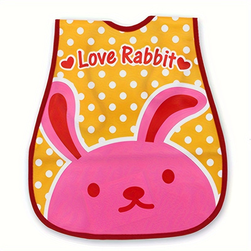 Waterproof bib for boys and girls with snap closure, dirt-resistant pockets, cute strawberry and car prints, made of comfortable EVA material. Suitable for universal feeding, featuring