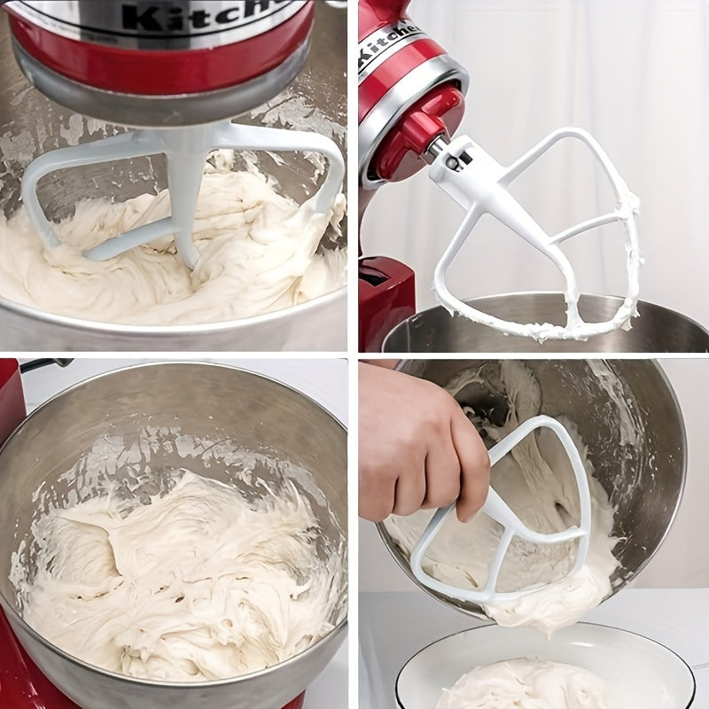 Includes a 4.5/5 Quart Wire Whip, Coated Hook, Flat Coated Beater, and Flex Edge Beater designed for Tilt-Head Stand Mixers. Features an All-Metal Die Cast Flat Beater Paddle with Flexible Silicone Edges for Bowl Scraping. Also includes a Flour Cake