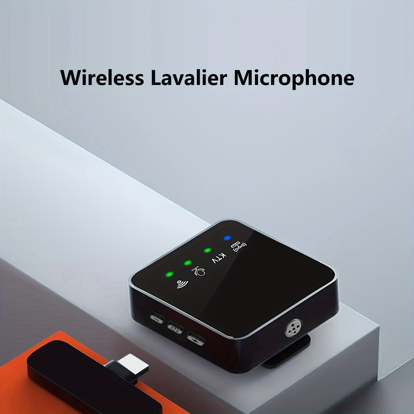 Square Lavalier Wireless Microphone for USB-C devices, ideal for vlogging and podcasting.