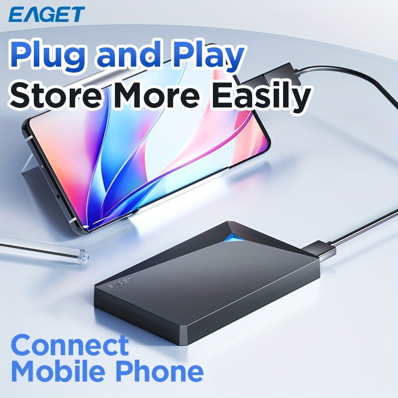 EAGET G20 External Hard Drive USB 3.0 portable 500GB, 320GB, 250GB for Laptops, Smartphones, PCs, Macs, and PS4.