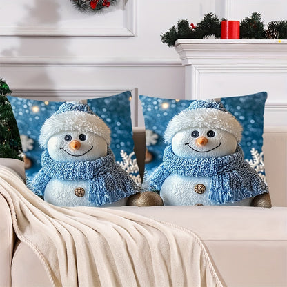 Santa Claus Christmas throw pillow cover with cute 2D digital print, made of polyester. Perfect for living room and bedroom sofas. Machine washable with zip closure. 45.01x45.01cm.