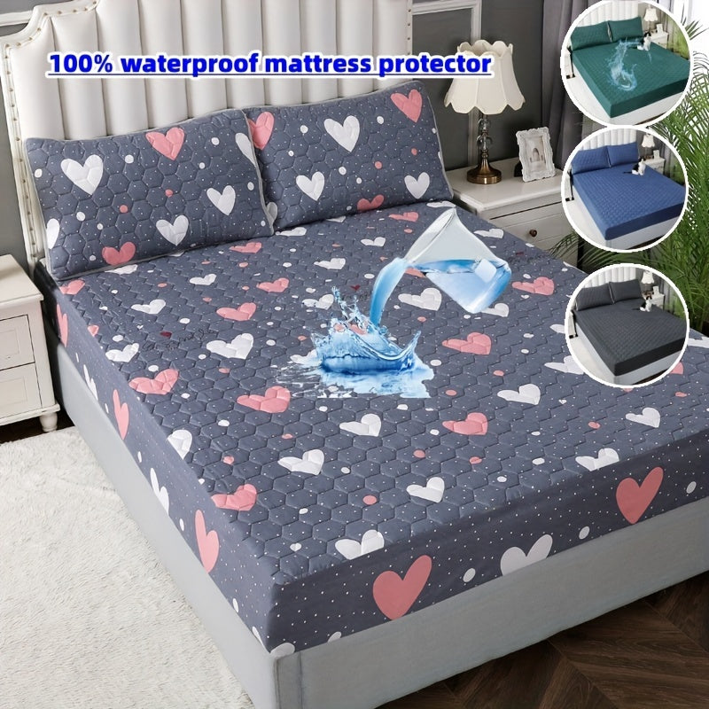 Get a durable waterproof fitted bed sheet with three layers of thickness and a non-slip, breathable design. This versatile mattress cover is perfect for hotel guest rooms and dorms, and is reversible for added convenience. It is easy to clean in the