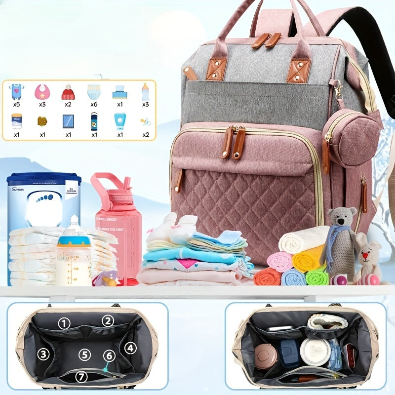 Get ready for every parent's dream - the spacious Diaper Backpack with USB Charging Port! This versatile bag is ideal for carrying all your baby essentials, including bottles and supplies. It's the perfect present for any occasion, whether it's